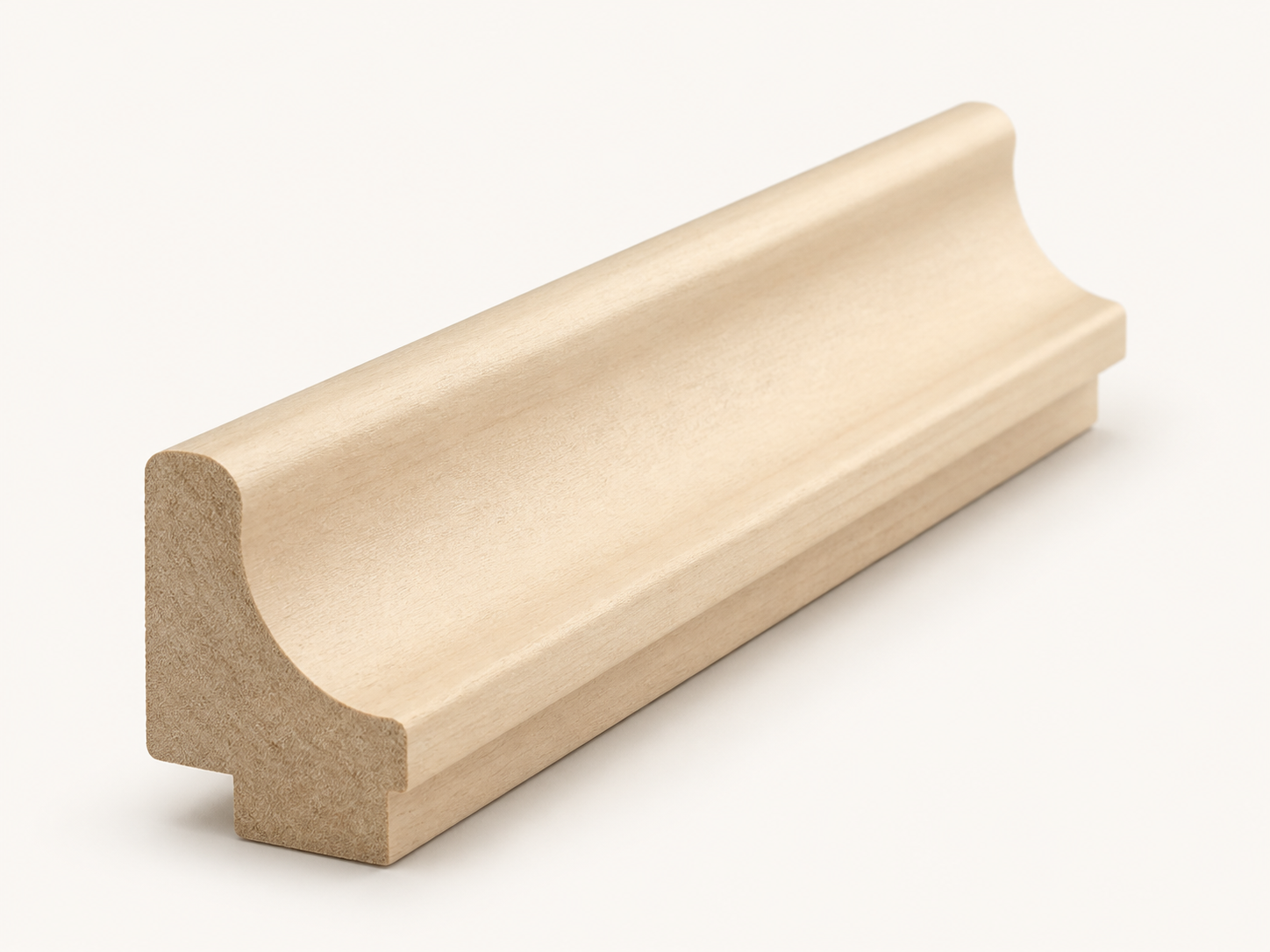 Decorative longitudinal moulded profile in solid birch